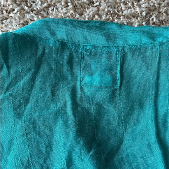 579 Turquoise Ruffled Sleeveless Blouse | Sleeveless Blouse | Ruffle Blouse - Picture 6 of 6